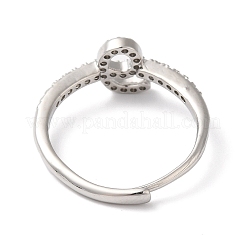 Verstellbare Ringe aus Messing mit Zirkonia und arabischen Buchstaben für Damen&nbsp;RJEW-S407-10P-05