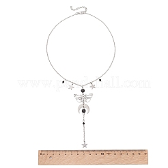 Colliers à chaîne câble avec pendentif lune&nbsp;NJEW-TA00228