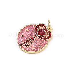 Valentinstag Messing Anhänger mit roter Emaille&nbsp;KK-D424-30B-G