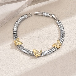 Bracciali in ottone micro pavé con zirconi cubici trasparenti per donna&nbsp;MW2508-1