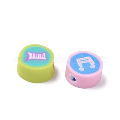 Bedruckte handgemachte Polymer Clay Perlen&nbsp;CLAY-P005-11