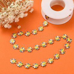 Cadenas de eslabones de flor de margarita de esmalte&nbsp;CHS-CJ0001-33