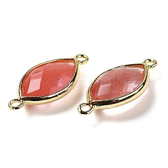 Facettierte Verbindungsanhänger aus Kirschquarzglas&nbsp;G-K347-03G-06