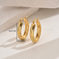 Élégantes boucles d'oreilles créoles en acier inoxydable 201&nbsp;TG2342-3