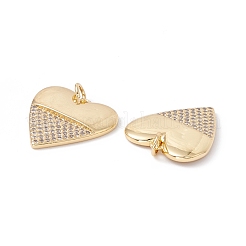 Placage de crémaillère en laiton micro pavé pendentifs en zircone cubique claire&nbsp;ZIRC-C040-18G