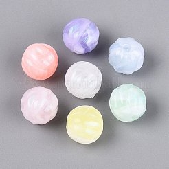 Perles acryliques transparentes bicolores lumineuses&nbsp;OACR-Q199-38
