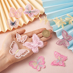 36 stücke 9 stil schmetterling organza spitze stickerei ornament zubehör&nbsp;DIY-BT0001-49