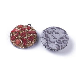 Pendentifs demi-cercle en pâte polymère strass&nbsp;RB-S056-10-M