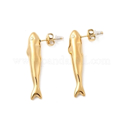 Ohrstecker mit Fischmotiv aus 304 Edelstahl&nbsp;EJEW-K268-49G