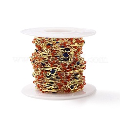 Catene a maglie rotonde ovali e piatte in vero ottone placcato oro 18k&nbsp;CHC-F844-10A