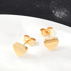Orecchini a bottone in acciaio inossidabile 304&nbsp;EJEW-Z089-08G