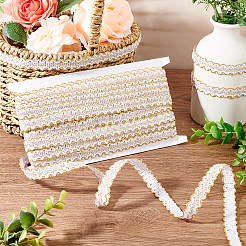 Bordure en dentelle métallisée en polyester scintillant&nbsp;OCOR-WH0074-93B