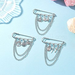 3 broche à breloques en alliage pour kilt&nbsp;JEWB-BR00195