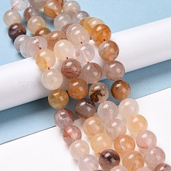 Fili di perle di quarzo ematoide naturale / quarzo ferruginoso&nbsp;G-E571-20C
