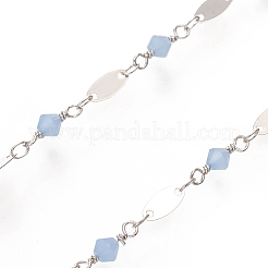 Gelötete handgefertigte facettierte Glasperlenketten&nbsp;CHC-G008-08P-01