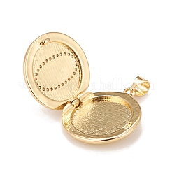 Messing micro pave Zirkonia Medaillon Anhänger&nbsp;KK-A161-53G