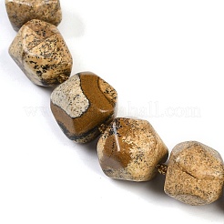 Colliers de perles en pépites de jaspe naturel pour femmes et hommes&nbsp;NJEW-K388-01F