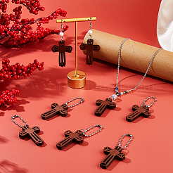 70 pz decorazioni pendenti in legno a forma di croce&nbsp;HJEW-FH00123