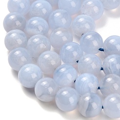 Chapelets de perles en agate avec dentelle bleue naturelle&nbsp;G-L634-B02-8mm