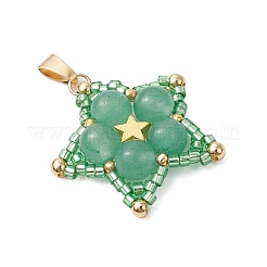 Pendenti con stella avventurina verde naturale&nbsp;PALLOY-JF03116-04
