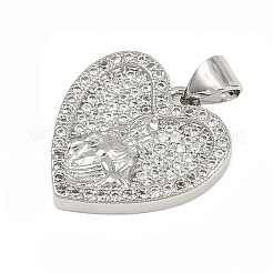Pendentifs avec zircon cubiques à micro-pavés en laiton&nbsp;KK-P323-11B-P02