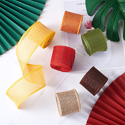3 Rolle 3 Farben Polyester-Leinenimitat-Geschenkband&nbsp;OCOR-YS0001-02B