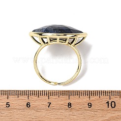 Anelli polsini con pietre preziose naturali in occhio di cavallo&nbsp;RJEW-M076-04G