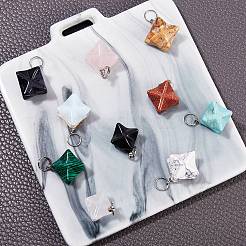 10pcs 10 colgantes de piedras preciosas naturales y sintéticas de estilo&nbsp;G-SZ0001-58