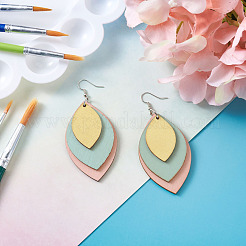 DIY-Sets zur Herstellung unfertiger Ohrringe aus Holzanhängern&nbsp;DIY-YS0001-16