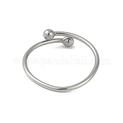 Anelli da dito aperti con polsino a sfera rotonda in acciaio inossidabile 304 anti-ossidazione per le donne&nbsp;RJEW-C105-01P