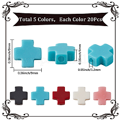 100 filo di perline di corallo sintetico di 5 colori&nbsp;CORA-SC0001-07