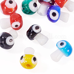 10pcs handgemachte Perlen des bösen Auges Bunte Malerei&nbsp;LAMP-TA0001-95B