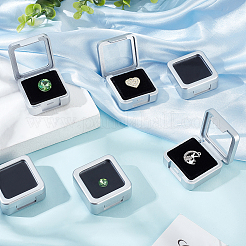 Quadratische Aufbewahrungsboxen für lose Diamanten aus Kunststoff&nbsp;LS-VBOX-WH0005-08