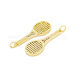 Porte micro ouvrent pendentifs zircone cubique en laiton de placage&nbsp;KK-P269-06G