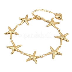 Bracelets de plage en acier inoxydable 304 avec chaîne à maillons et coquillages et animaux marins&nbsp;BJEW-D359-15D-G