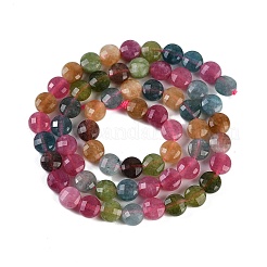 Fili di perline di tormalina imitazione giada bianca naturale&nbsp;G-H062-B01-02