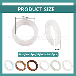 6 Stück 6 Stile natürliche und synthetische Edelstein-Fingerringe für Unisex&nbsp;RJEW-BC0001-25