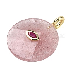 Pendenti sfaccettati in quarzo rosa naturale&nbsp;G-A287-02G-12
