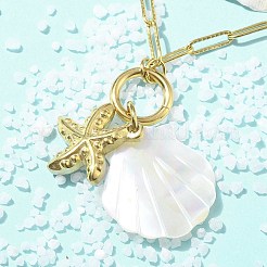 Sommer Strand 304 Edelstahl Anhänger Büroklammer Kette Halsketten&nbsp;STAS-Z105-07G-01