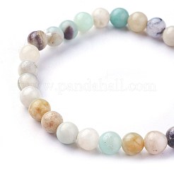Bracelets extensibles en perles d'amazonite de fleurs naturelles&nbsp;BJEW-F380-01-A09