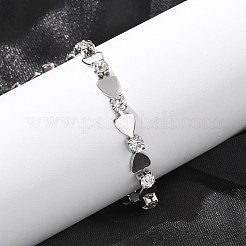 Bracelets à chaîne en acier inoxydable 304 avec strass pour femmes&nbsp;BJEW-F488-26A-P
