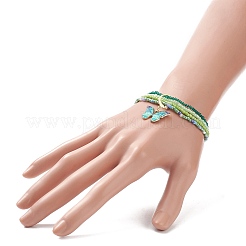 Perles de rocaille en verre bracelets multi-rangs perlés&nbsp;BJEW-JB09072