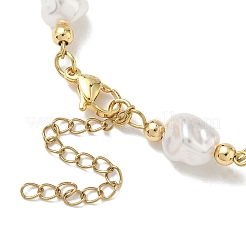 Bracelets en perles d'imitation en plastique et maillons en acier inoxydable 304 pour femmes&nbsp;BJEW-JB12320