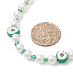 Argile polymère de fruits et graines de verre et collier de perles en perles acryliques&nbsp;NJEW-JN04582-02