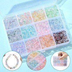720 Stück 12 Farben Backfarbe transparente Glasperlen&nbsp;DGLA-YW0001-62
