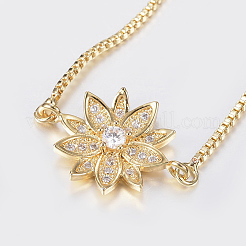Verstellbare messing micro pave zirkonia bolo armbänder&nbsp;BJEW-H558-22G