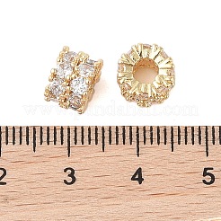 Messing Micro Pave klare Zirkonia Perlen&nbsp;KK-B100-003G