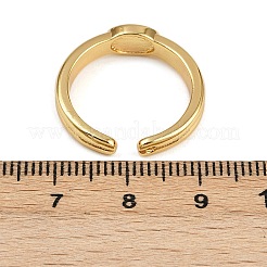 Anelli polsino in ottone e abs ovale con perle sintetiche&nbsp;LS-RJEW-S633-01G