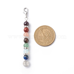 7 decorazione pendente con perline di pietre preziose&nbsp;HJEW-JM00758
