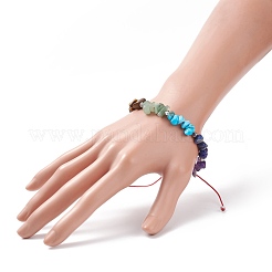 Geflochtenes Perlenarmband aus natürlichen und synthetischen gemischten Edelsteinsplittern&nbsp;BJEW-JB08631